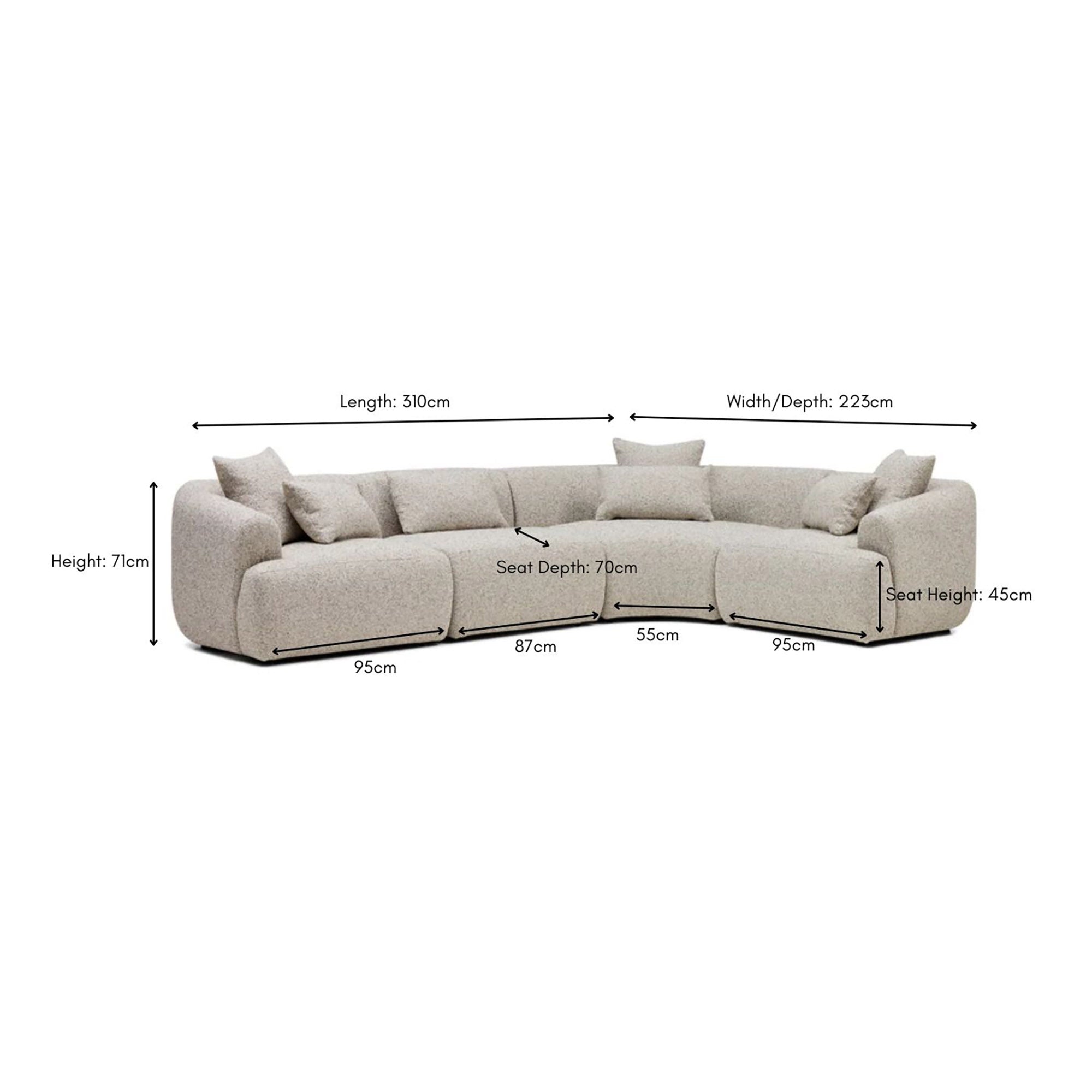 Harris Modular Sofa Moonstone 4 Seat Corner