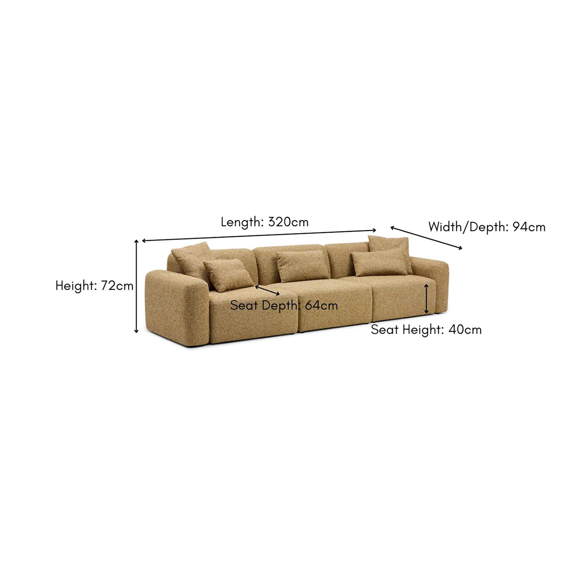 Paige Modular Sofa Dijon 3 Seat