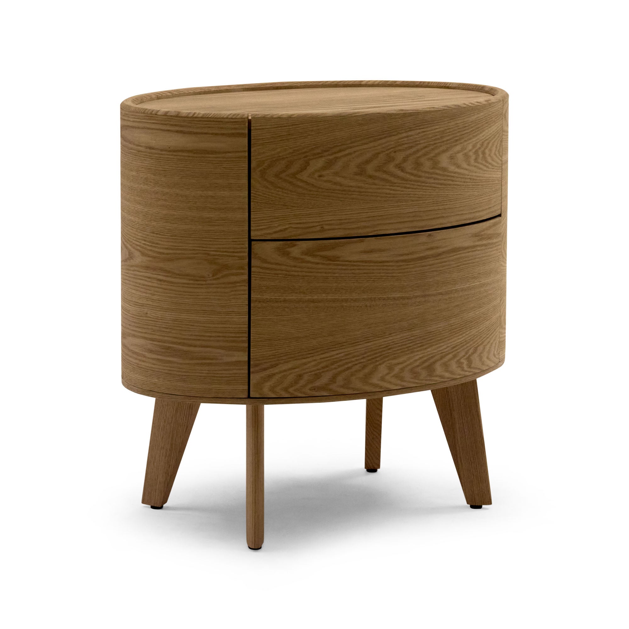 Set 2 Oval Bedsides Natural