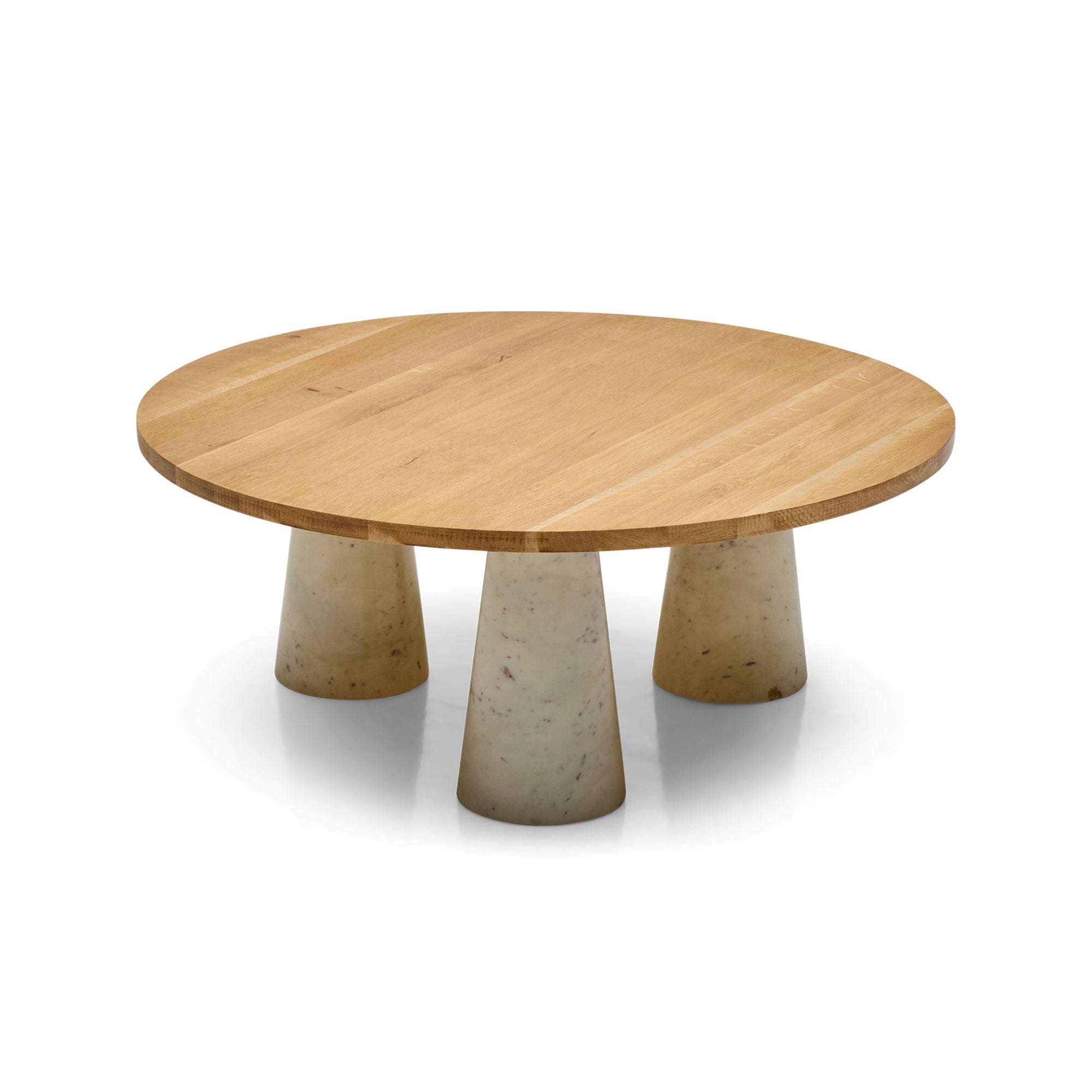 Beau Coffee Table White Banswara Marble Honey Oak Sample
