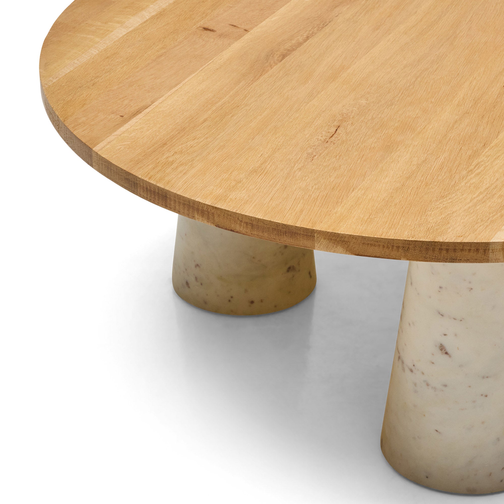 Beau Coffee Table White Banswara Marble Honey Oak Sample