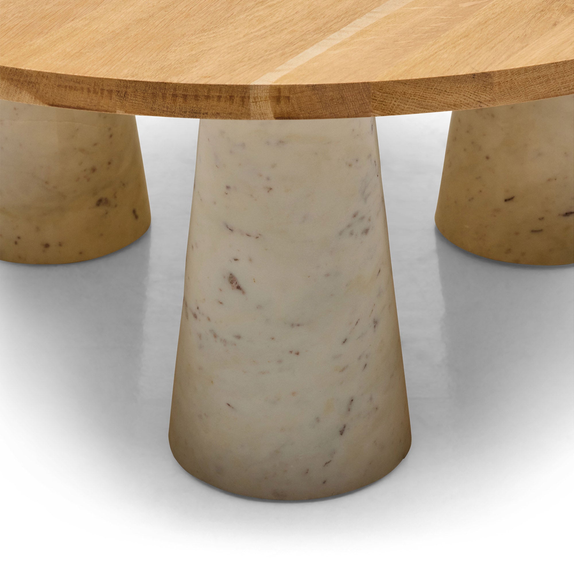 Beau Coffee Table White Banswara Marble Honey Oak Sample