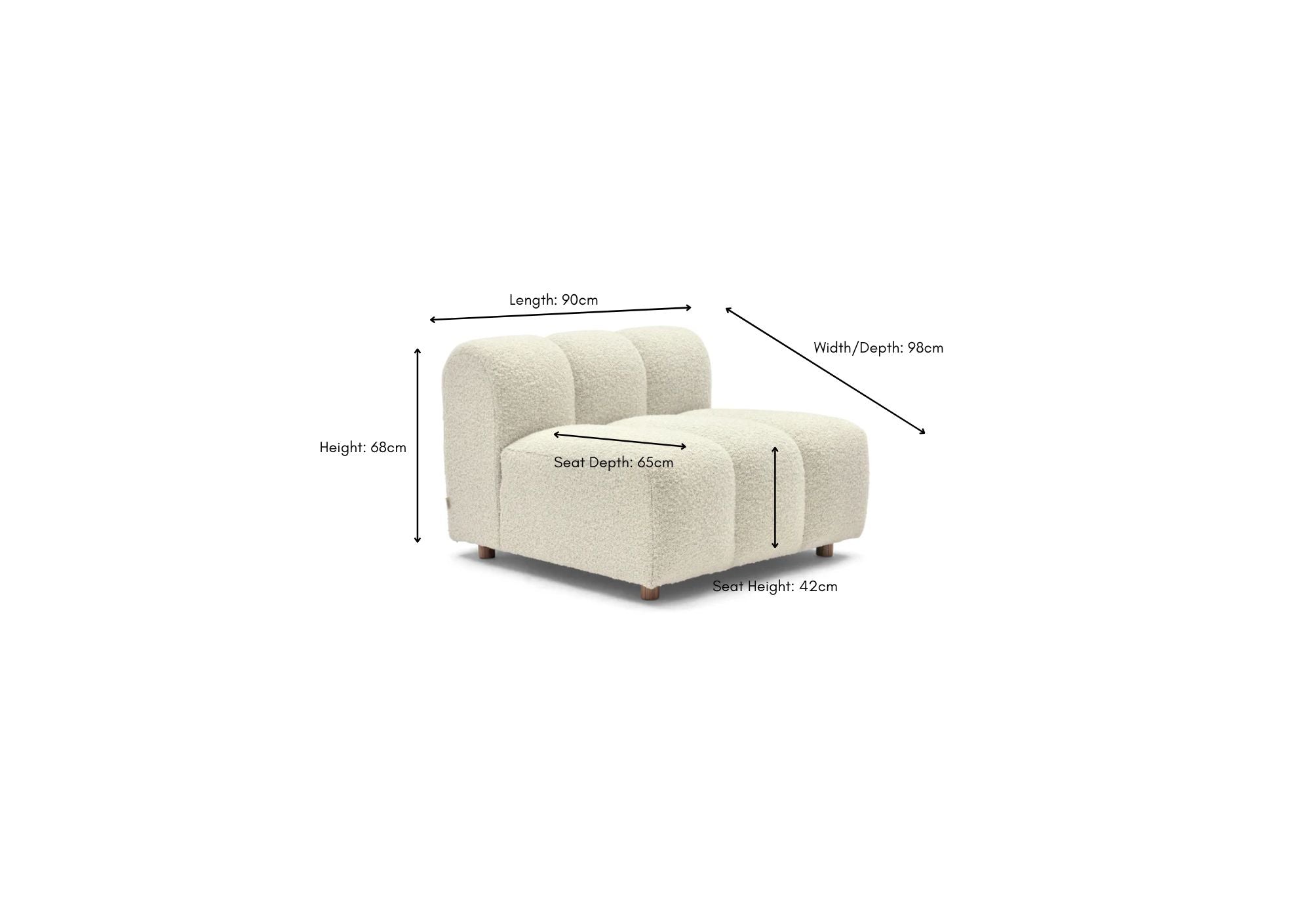 Cloud Modular Sofa Chair Angora