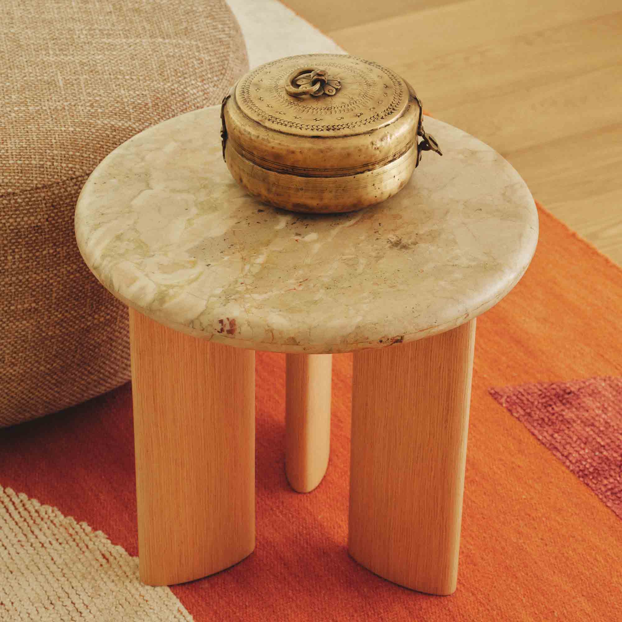 Hallie Side Table Aurora Marble