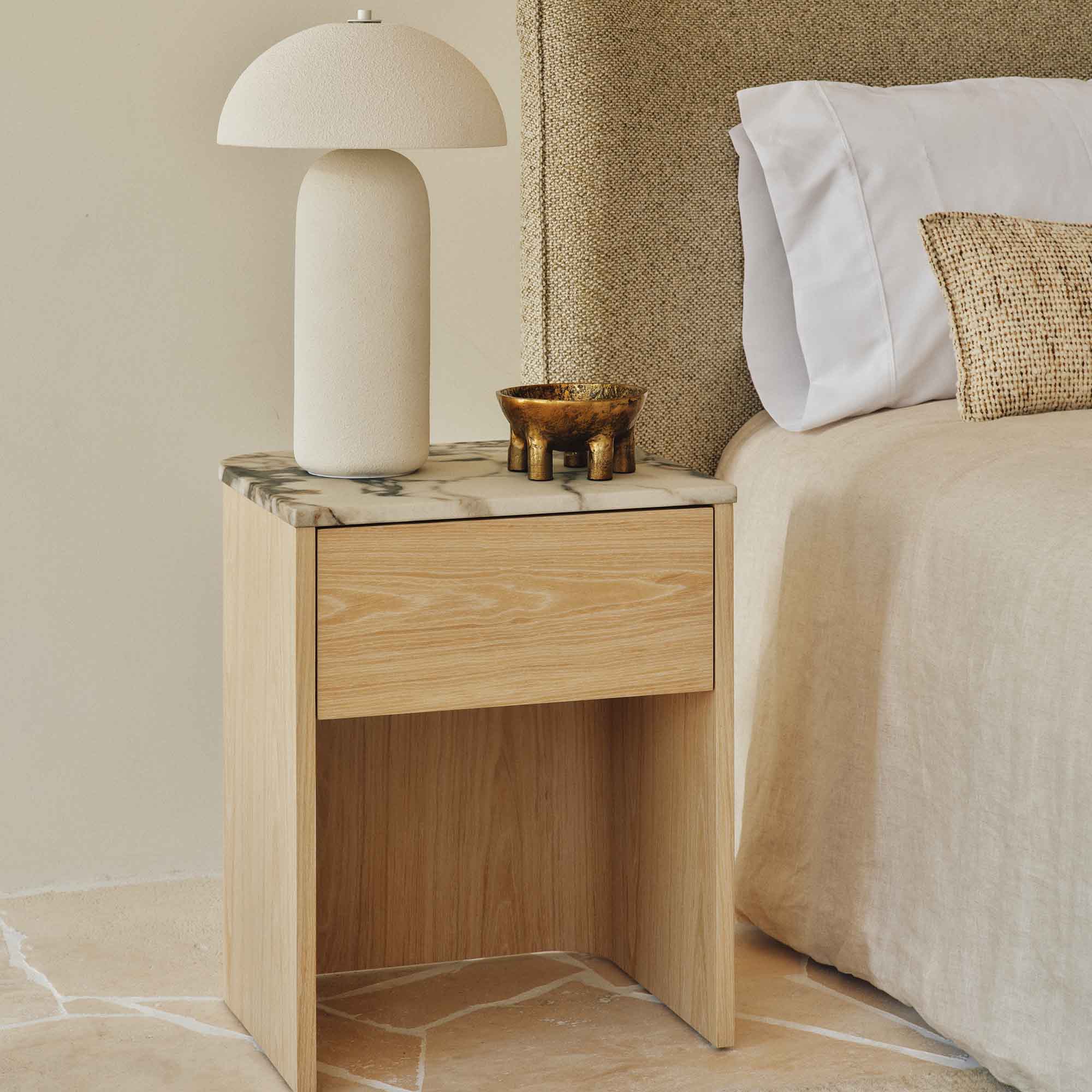 Lola Bedside Blonde Tempest Marble
