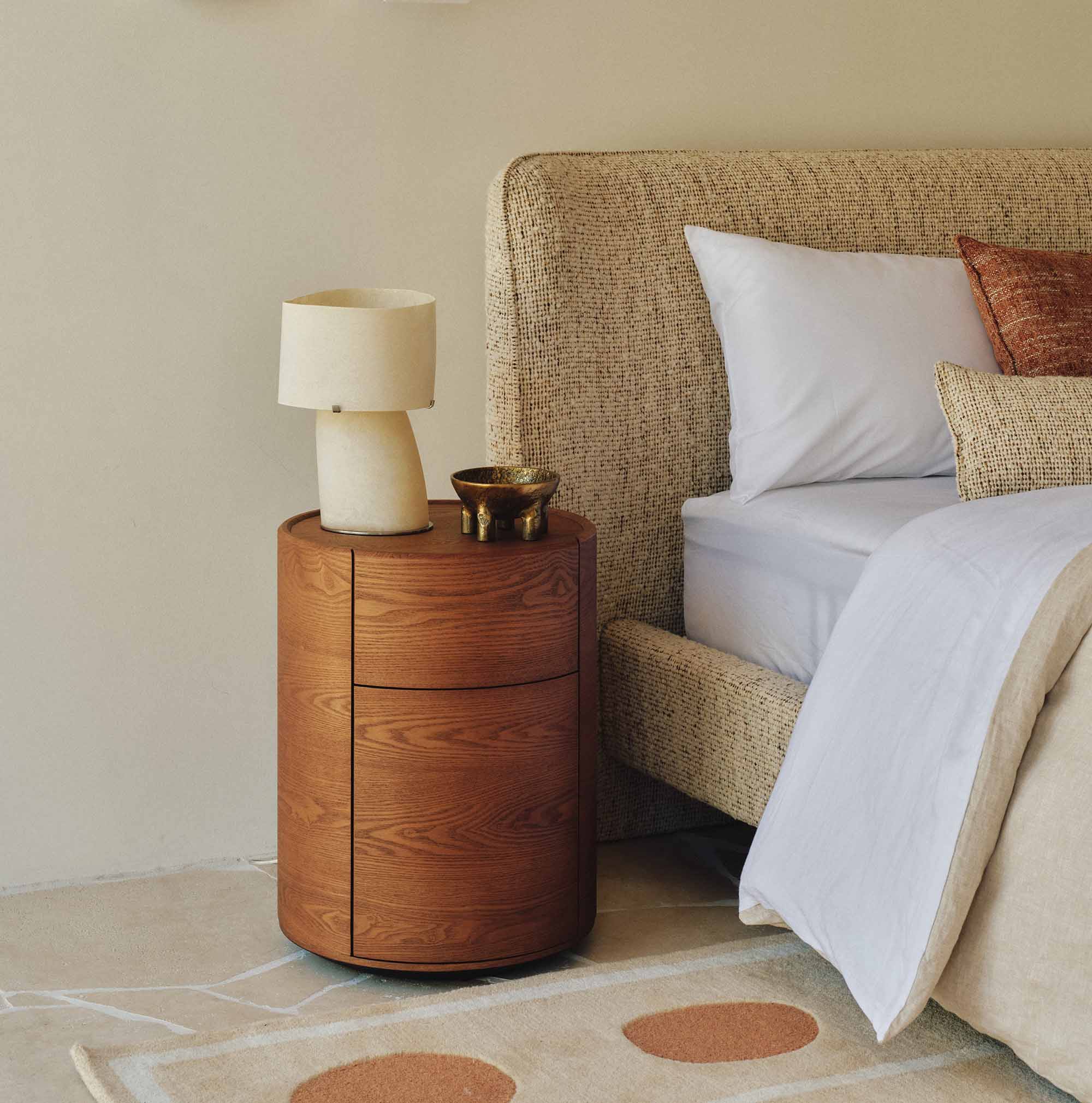 Rivo Round Bedside Caramel