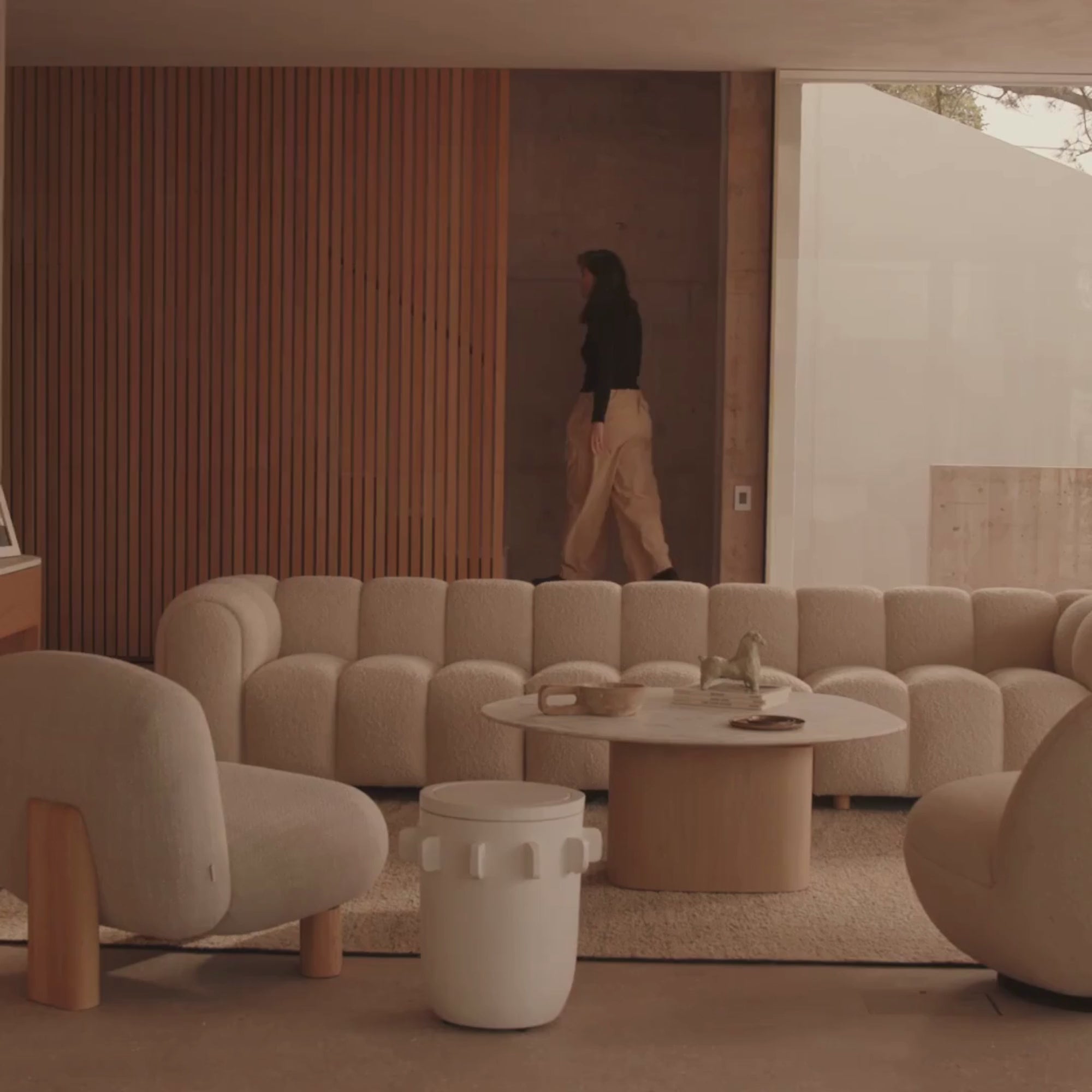 Lola Coffee Table Blonde Carrara Marble Small