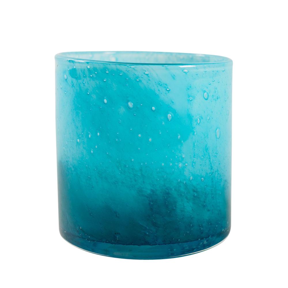 Oceania Blue Glass Votive Large Ocean Blue / H 10 Ø 10 cm
